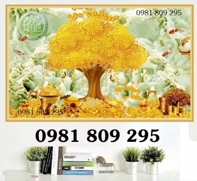 Gạch tranh 3d cây kim tiền