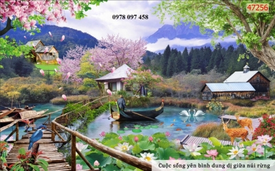 Tranh gạch phòng khách