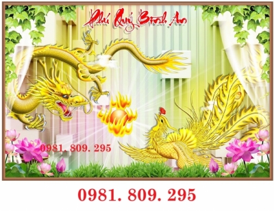 Gạch tranh rồng phượng 3d