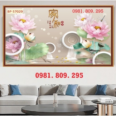 Tranh hoa sen , gạch tranh hoa ốp tường JSG8798