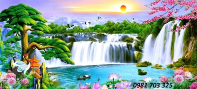 Gạch tranh sơn thủy hữu tình