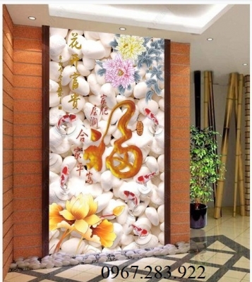 Tranh 3D- Tranh gạch hoa khổ dọc