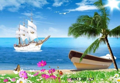 Tranh gạch 3D thuận buồm xuôi gió