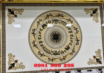 Thảm gạch hoa văn khắc vàng khổ lớn HP3658