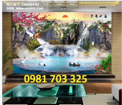 tranh 3D phong cảnh trang trí phòng khách