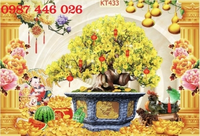 Tranh gạch men hoa mai vàng