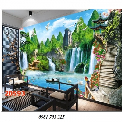 Gạch tranh 3D phòng khách