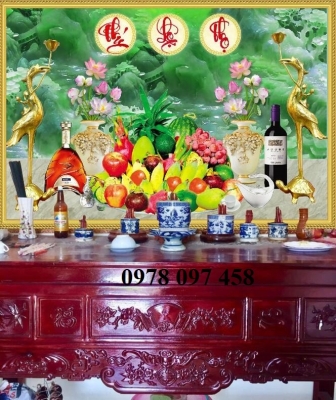 Phòng thờ - tranh gạch 3D