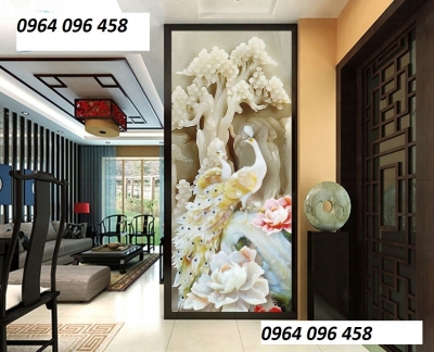 Gạch tranh 3d ốp phong thủy phong khách - 876Q