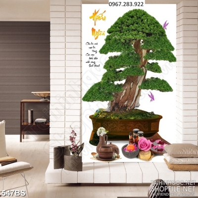 Tranh gạch 3D - Tranh cây cảnh bonsai