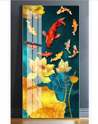 Gạch ốp tường 3d cá chép