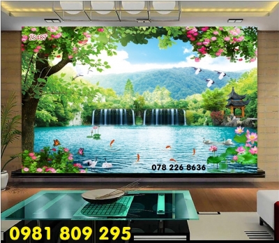 Mẫu tranh gạch 3d ốp tường - gchj tranh 3d