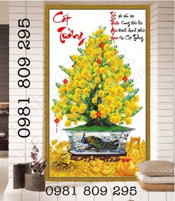 Tranh hoa mai - tranh gạch 3d hoa mai