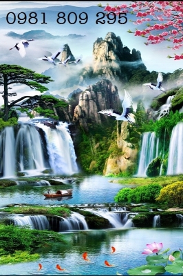 Gạch tranh 3d - tranh phong cảnh khổ dọc