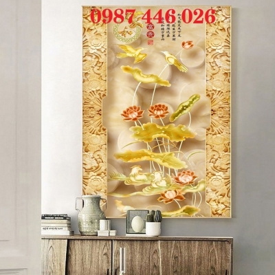 Tranh gạch men hoa sen 3d HP92422