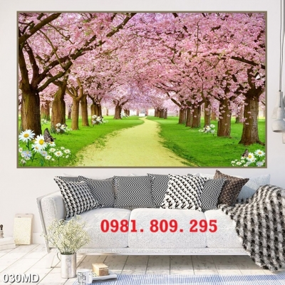 Tranh gạch men phong cảnh hoa đẹp 3d