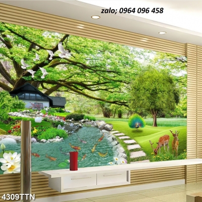 Tranh gạch ốp tường phong cảnh đồng quê 3d - 677CVV