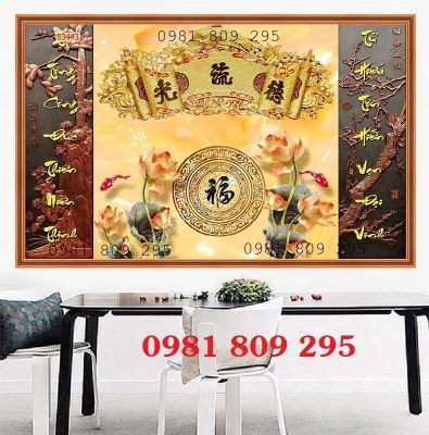 Tranh gạch ốp tường phòng thờ đẹp HP6533