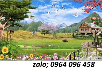 Tranh gạch 3d phong cảnh đồng quê - 543AV