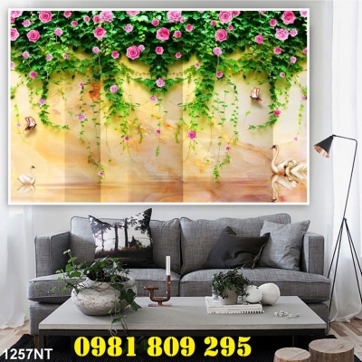 Tranh gạch hoa ốp tường 3d