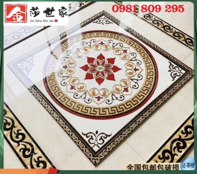 Thảm gạch sàn hoa khắc vàng- 1m2x1m2 JP9383