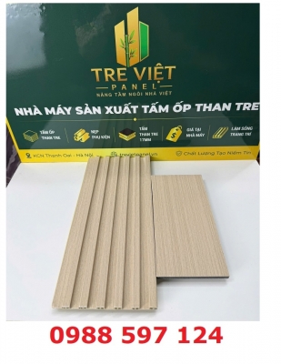 Ốp tường than tre lam sóng vân gỗ