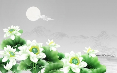 Tranh gạch men 3d hoa sen - 8422XC