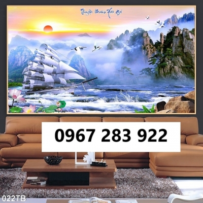 Gạch tranh 3d cảnh thuyền buồm