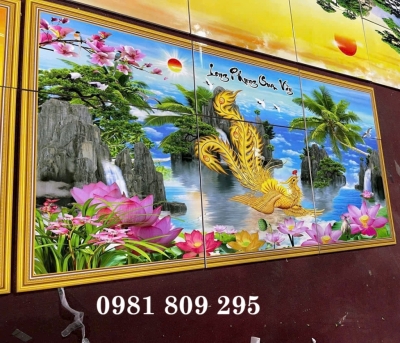 Tranh 3d , gạch men rồng phượng