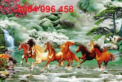 Tranh con ngựa 3d - tranh gạch 3d con ngựa - J94
