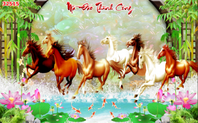 Tranh gạch 3d bát mã - 433XV