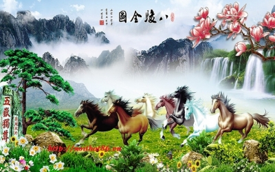 Tranh gạch men mã đáo thành công HP01622