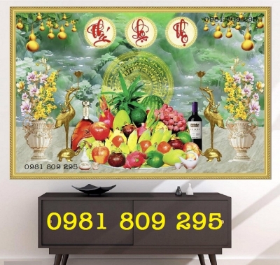 Tranh gạch men phòng thờ gia tiên HS922