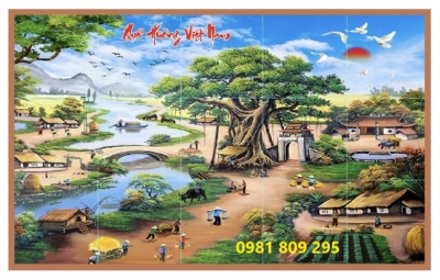 Gạch 3d làng quê , cảnh việt đẹp HN8328