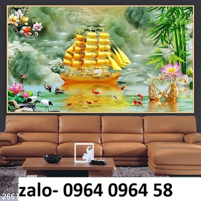 Tranh gạch 3d phong thủy thuận buồm xuôi gió - XVC4