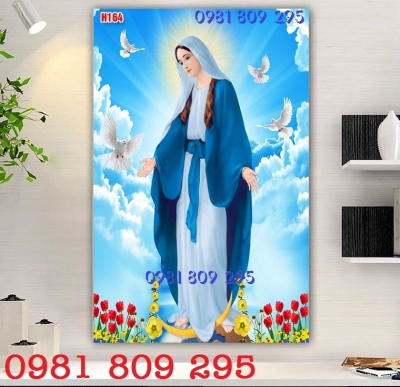 Gạch hình Đức Mẹ Maria ốp tường - tranh 3d công giáo HP75
