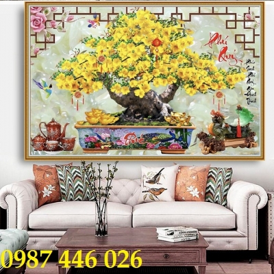 Gạch tranh hoa mai 3d HP87322