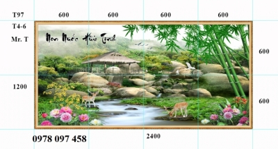 Tranh phòng khách -tranh gạch