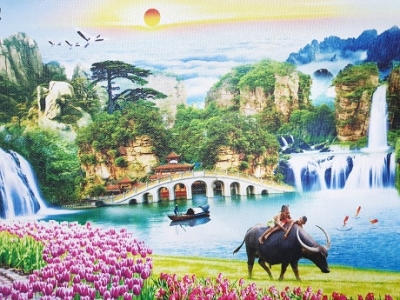 Tranh gạch 3d ốp tường ngoài trời - 55XM