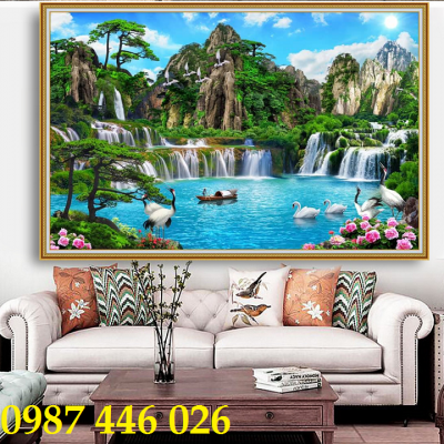 Tranh gạch men phong cảnh thác nước HP722