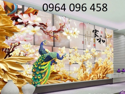 Tranh gạch 3d chim công - GCDXZ3