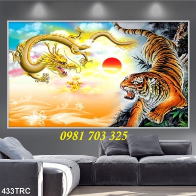 Tranh phong thủy 3D- gạch tranh con hổ