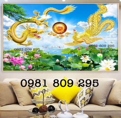 Mẫu tranh gạch rồng phượng