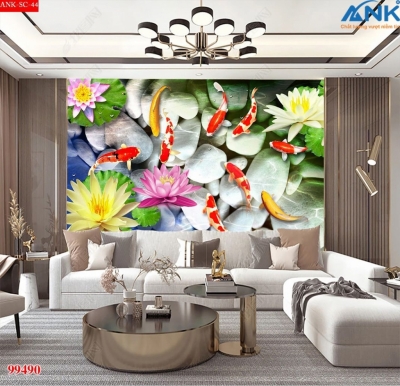 tranh gạch 3d cá chép phong thủy - MS20
