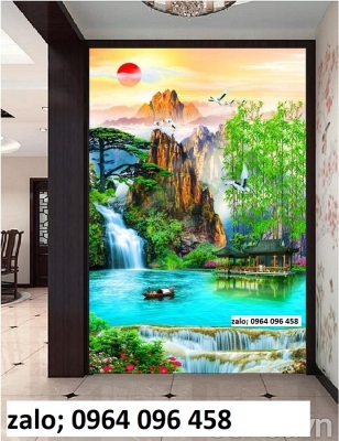 Gạch tranh 3d ốp tường khổ đứng - CNB8