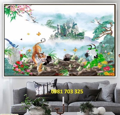 Tranh gạch hổ đẹp phong thủy trang trí