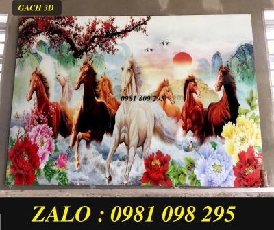 tranh gạch 3d ngựa , tranh bát mã