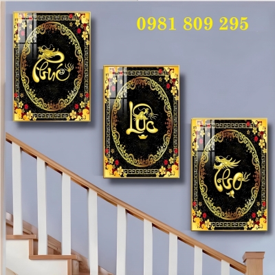 Tranh gạch phúc lộc thọ , gạch 3d