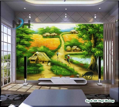 Tranh gạch đồng quê