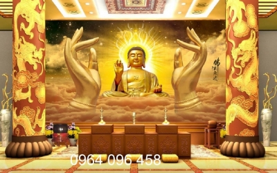 Tranh gạch hình phật 3d - gạch tranh 3d ốp tường - 32XNNB
